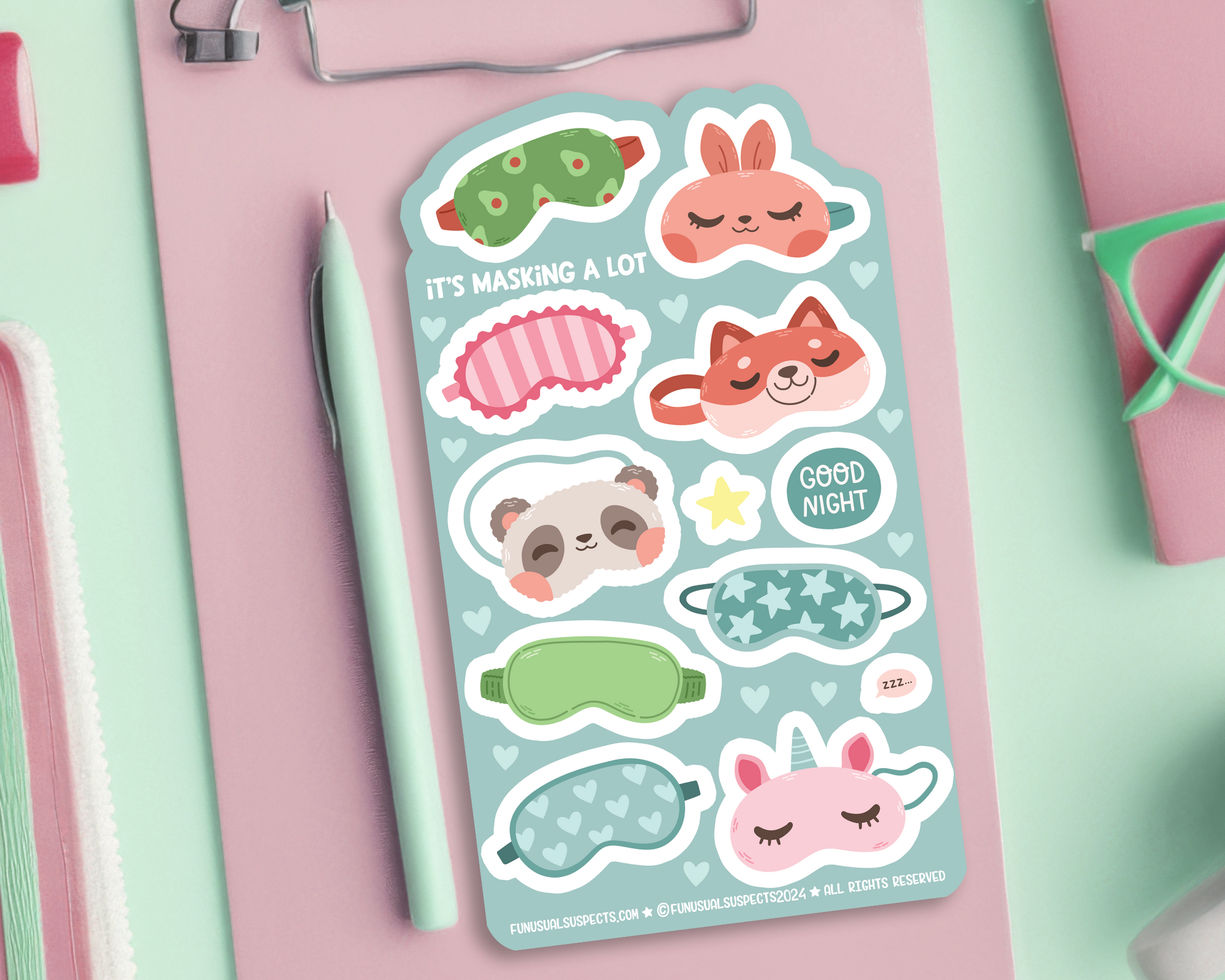 Sleep Masks Sticker Sheet