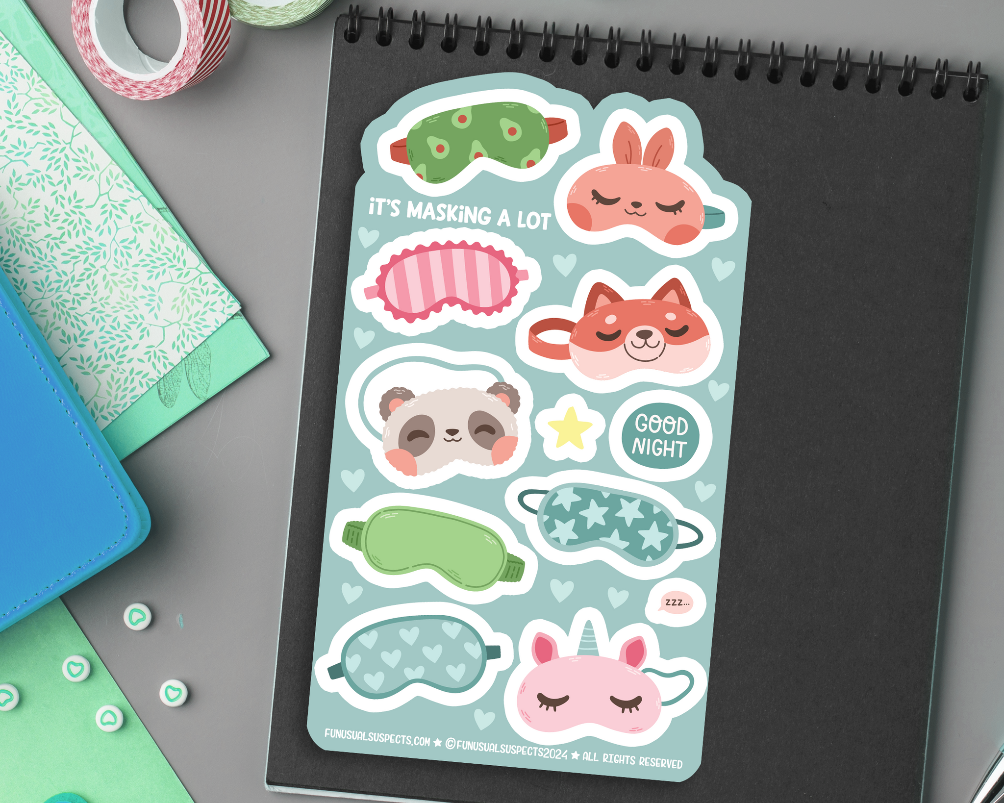 Sleep Masks Sticker Sheet