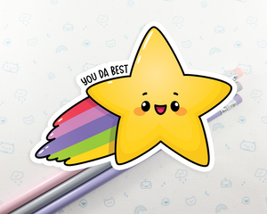 Gold Star You Da Best Sticker