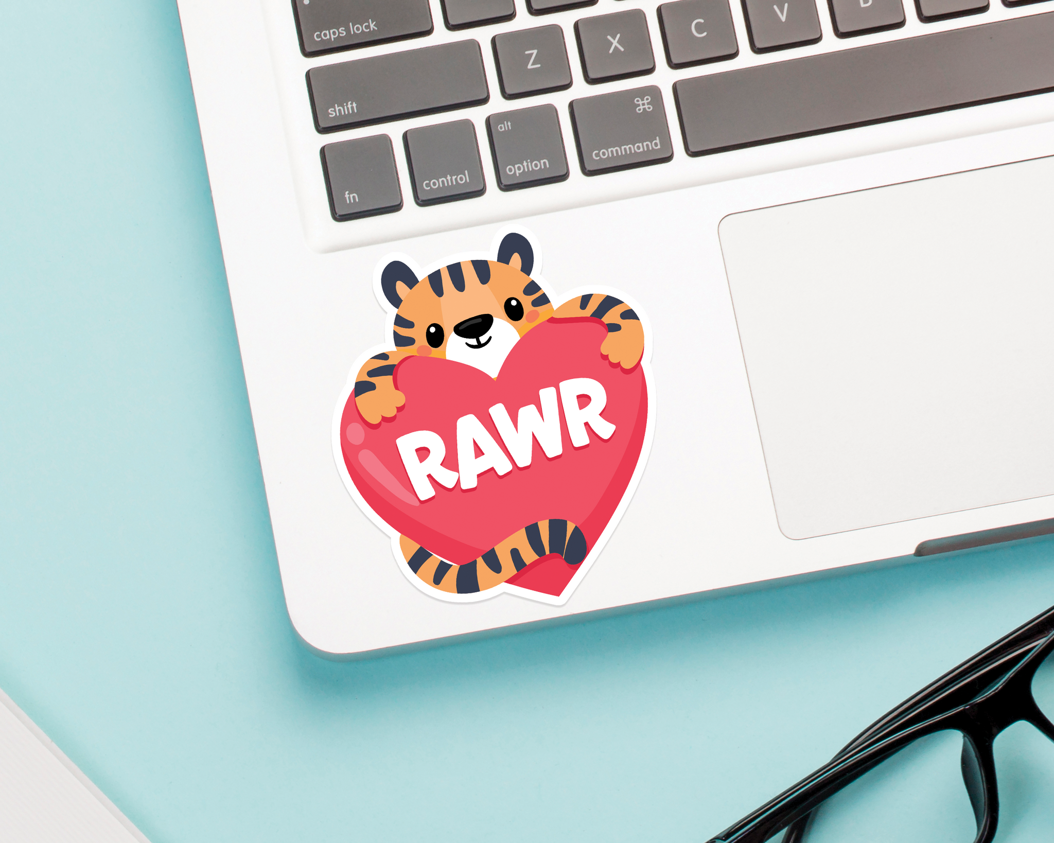 Tiger Rawr Heart Sticker