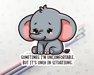 Uncomforable Elephant Sticker