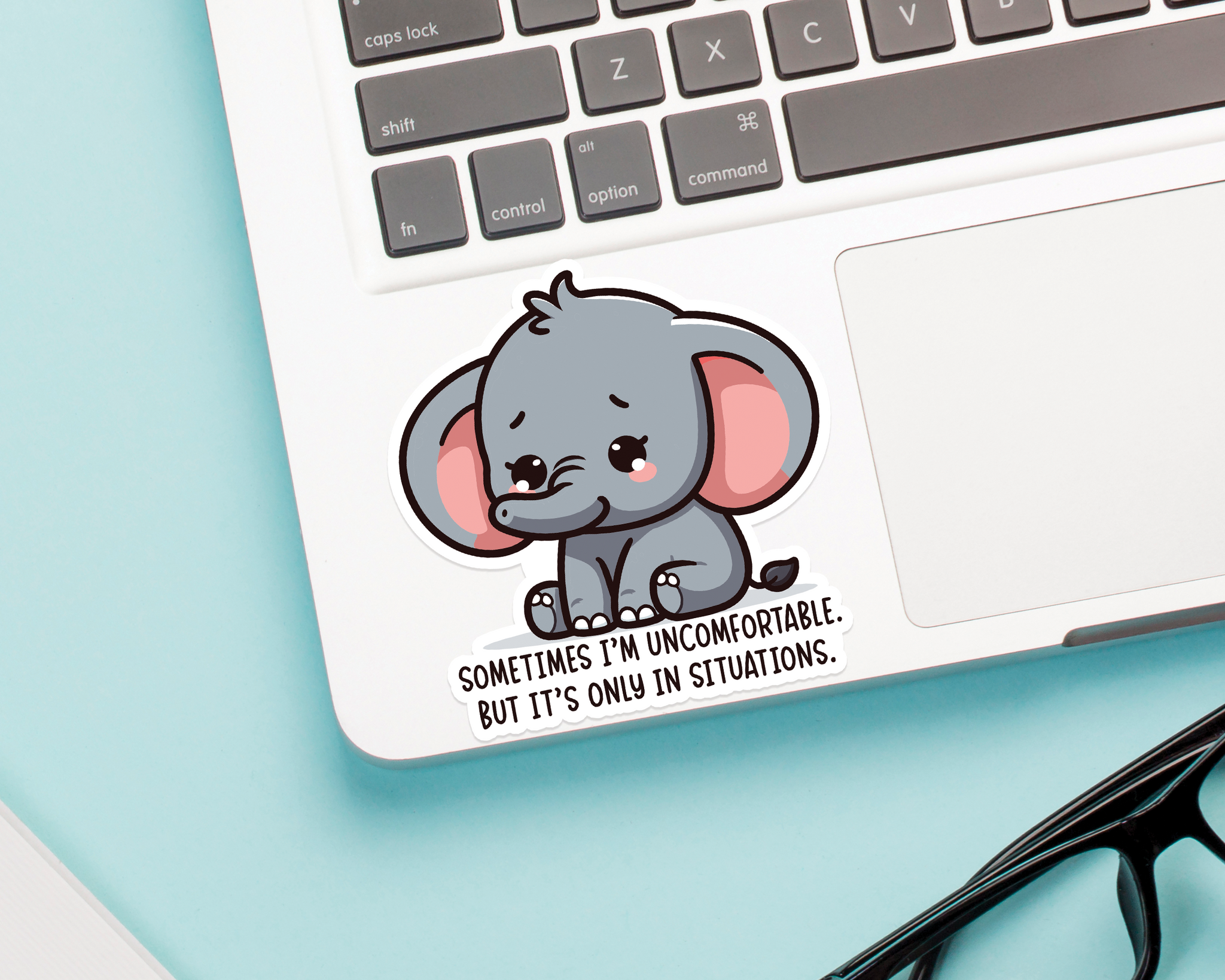 Uncomforable Elephant Sticker