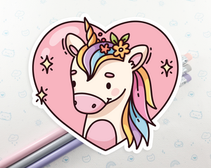 Unicorn Heart Sticker