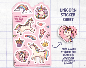 Unicorn Sticker Sheet