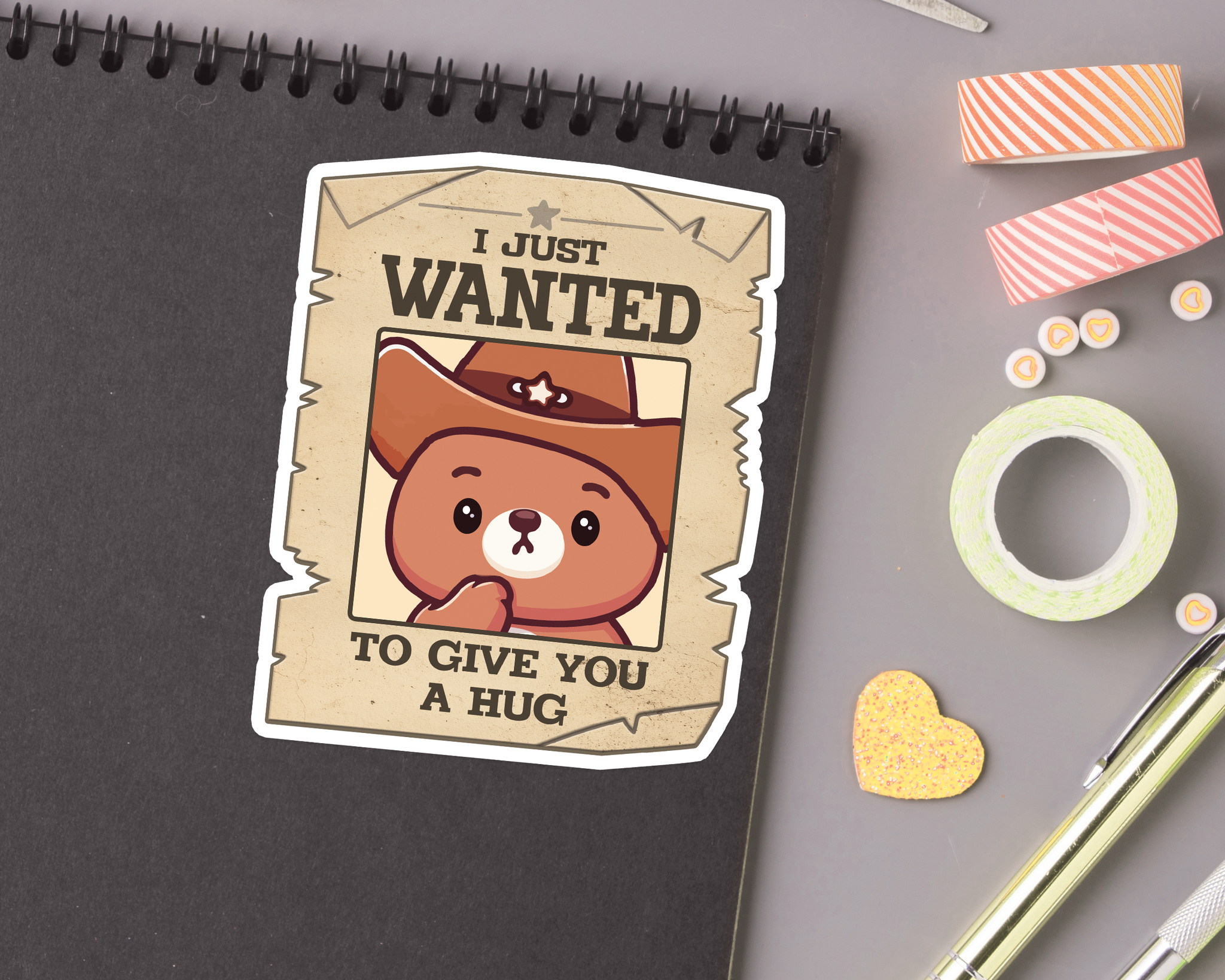 WANTED Hug Sticker