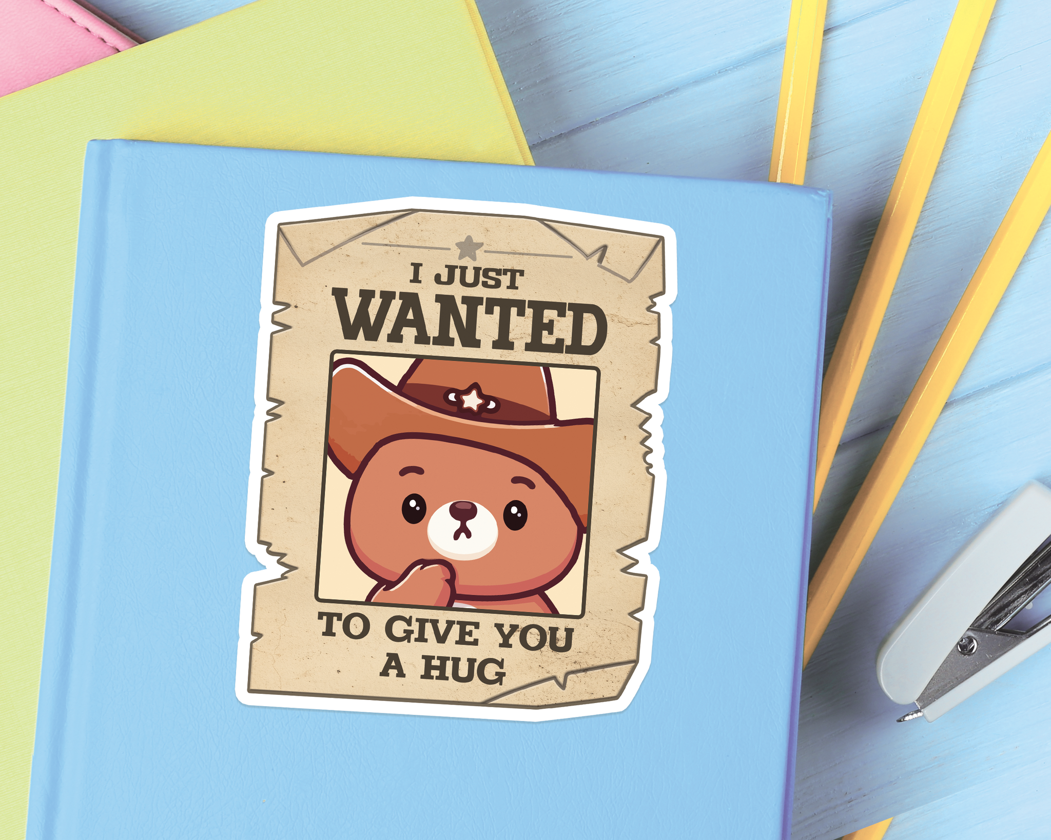 WANTED Hug Sticker