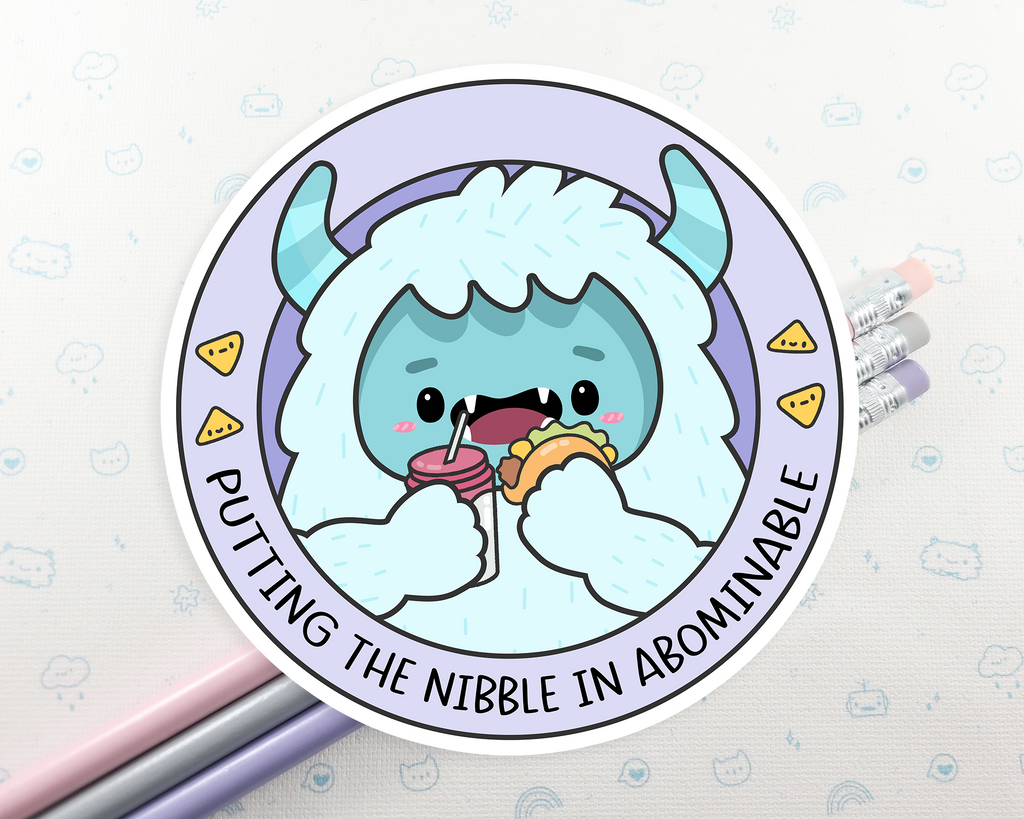 Yeti Putting the Nibble in Abominable Sticker