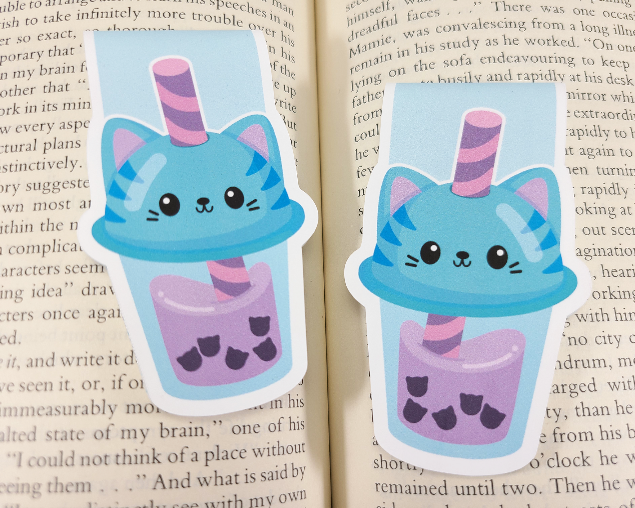 Boba Cat Cup Magnetic Bookmark