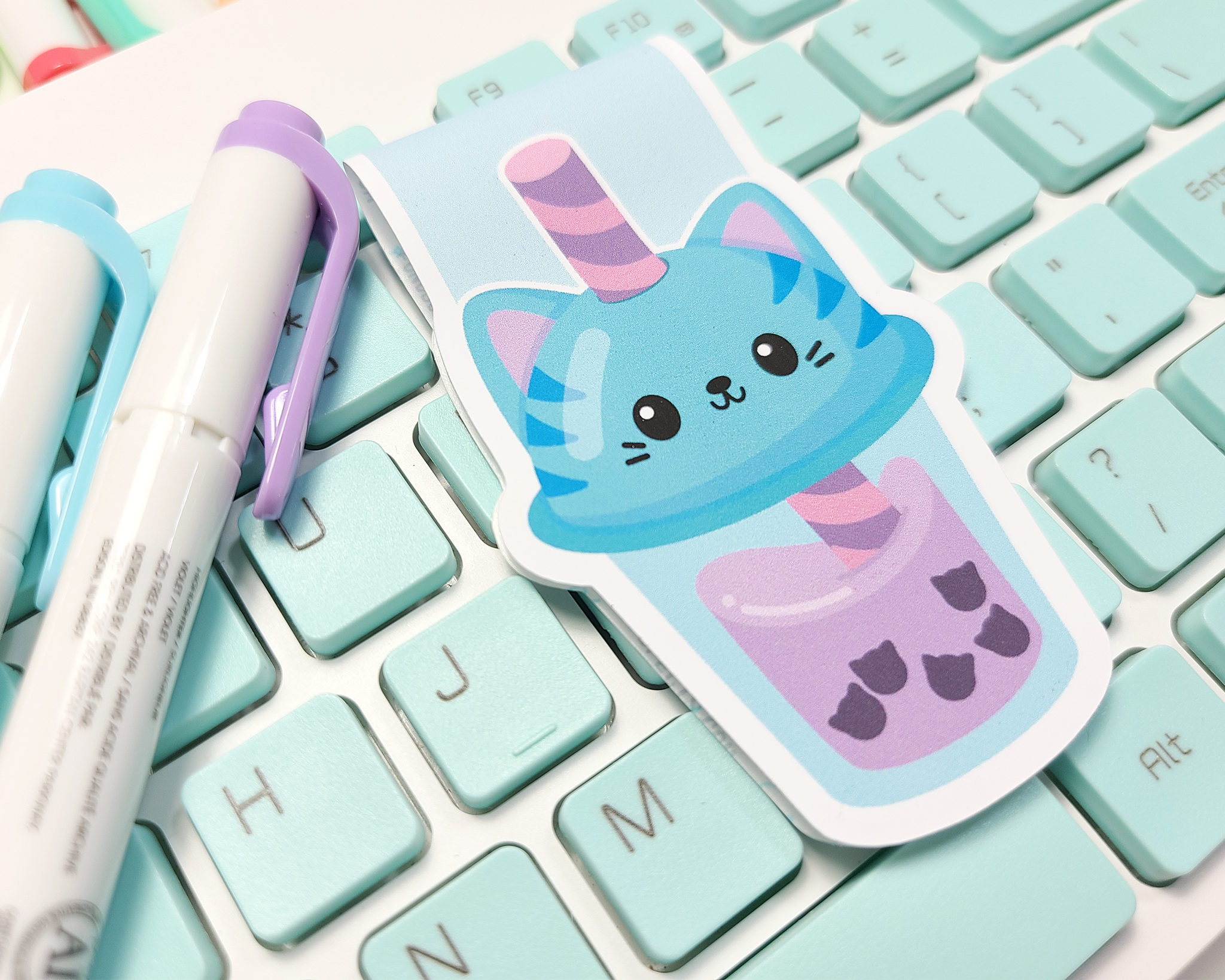 Boba Cat Cup Magnetic Bookmark