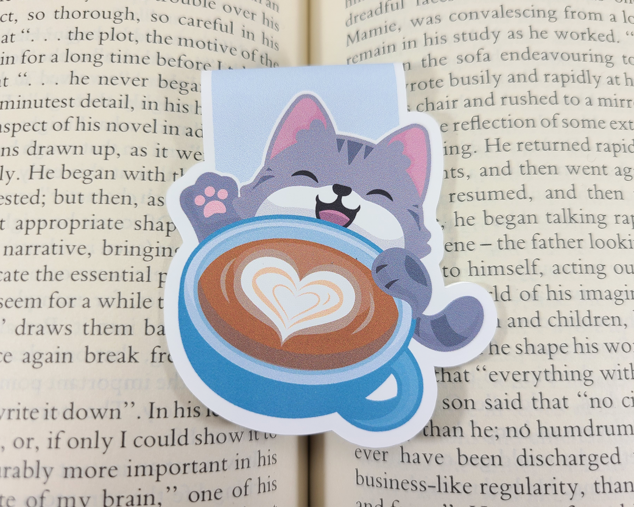 Cat Latte Magnetic Bookmark