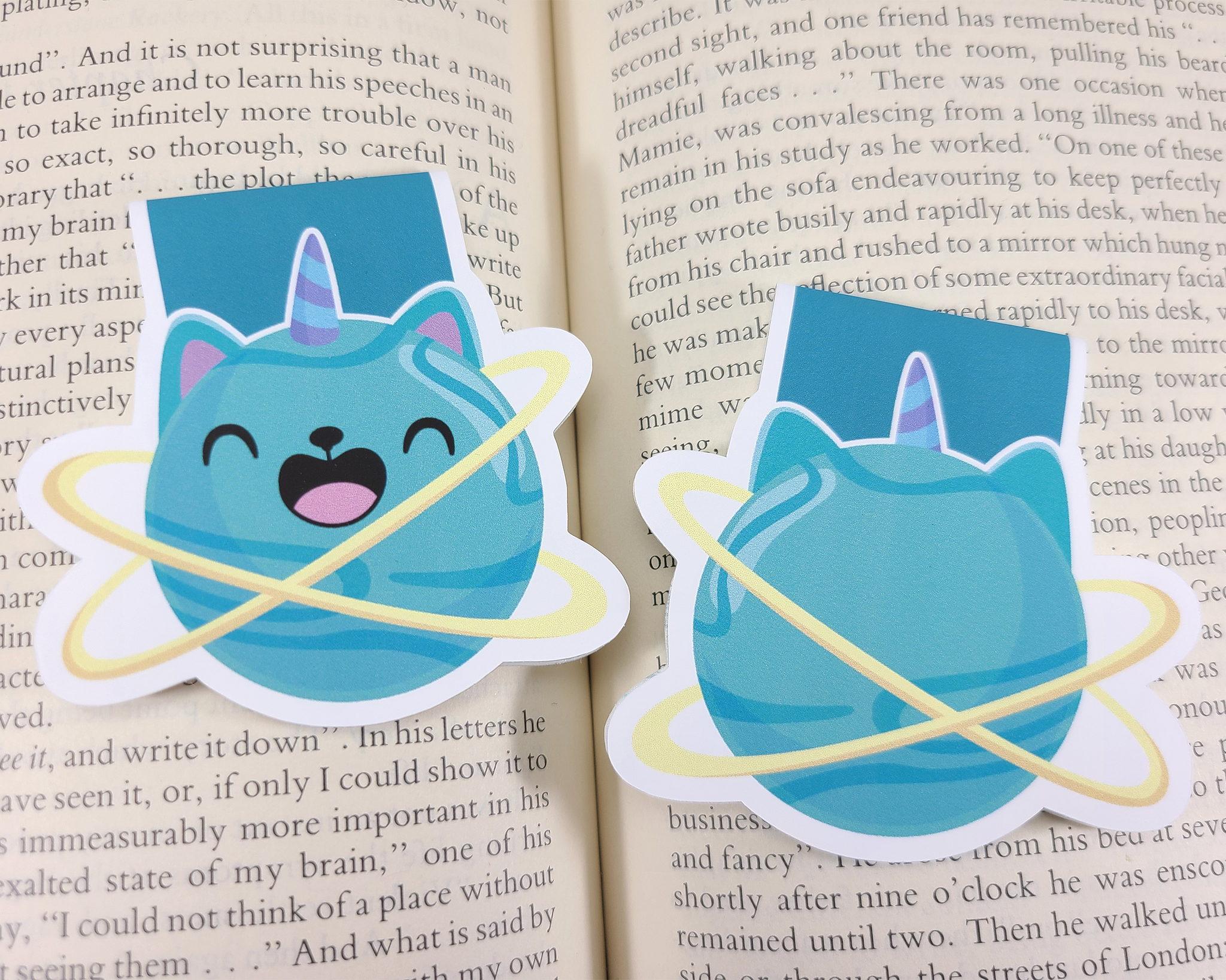 Cat Unicorn Planet Magnetic Bookmark