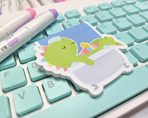 Dino Bubble Bath Magnetic Bookmark