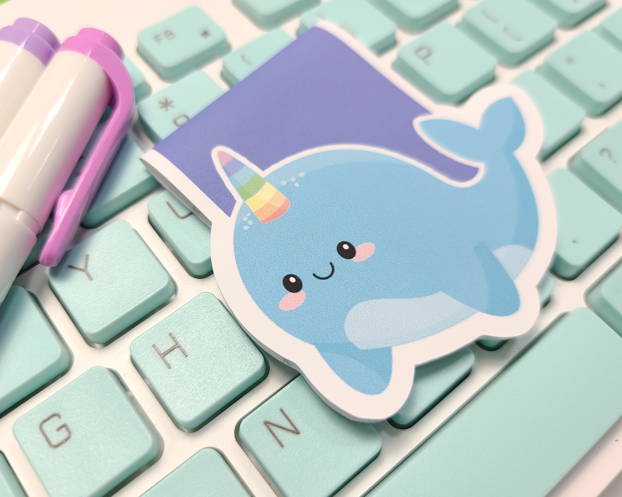 Narwhal Swimming Magnetic Bookmark